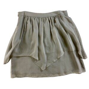 Banana Republic Womens Sz 4 Grey Layered Sheer Chiffon Skirt Classic Sexy Summer